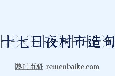 十七日夜村市造句是什么意思的图片